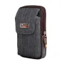 Men's Canvas Mobile Phone Belt Waist Bag Portable Multi-Pocket Fanny Pack Card Holder Wallet