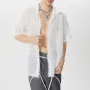 Camisas para hombre INCERUN, camisa blanca de gasa con flecos, cuello en V, solapa, manga corta, color liso