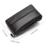 Ekphero Genuine Leather Wallet Long Handbag Large Capacity Card Holder Money Clip Retro Clutch Bag with Zipper Phone Pocket