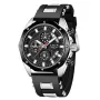 LIGE Men Watches with Silicone Strap Waterproof Chronograph Quartz Watch Luminous Calendar Sports Wristwatch