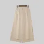 INCERUN Men Trendy Layered Skirt Pants Loose Fit Casual Comfortable Wide Leg Trousers with Side Pockets Plus Size