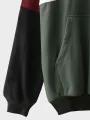 ChArmkpR Mens Smile Print Color Block Patchwork Kangaroo Pocket Hoodies Winter