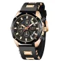 LIGE Men Watches with Silicone Strap Waterproof Chronograph Quartz Watch Luminous Calendar Sports Wristwatch