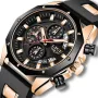 LIGE Men Watches with Silicone Strap Waterproof Chronograph Quartz Watch Luminous Calendar Sports Wristwatch