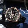 CRRJU Business Men's Watches Fashion Luxury Stainless Steel Quartz Watches Waterproof Chronograph Multifunctional Watches