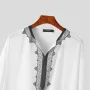 INCERUN Plus Size Mens Ethnic Style Half Sleeve V Neck Casual Shirts