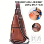 BULLCAPTAIN Mens Genuine Leather USB Charging Large Capacity Business Casual Chest Bag Shoulder Crossbody Bag