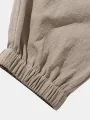 ChArmkpR Mens Pants Solid Casual Loose Drawstring Waist Trousers with Side Pockets