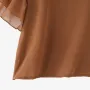 ZANZEA Women's Blouse Elegant Ruffle Sleeve Solid Crew Neck Plain Summer Shirt Pullover Top