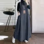 ZANZEA Women Fashion Denim Overalls Dress Summer Sleeveless Casual Loose Sundress Solid Color Maxi Dress With Pockets