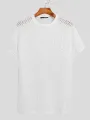 Mens Hollow Round Neck Short Sleeve T-Shirt