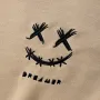 ChArmkpR Mens Smile Face Print Kangaroo Pocket Casual Drawstring Hoodies