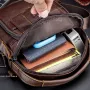 BULLCAPTAIN Genuine Leather Messenger Bag for Men Adjustable Shoulders Sling Crossbody Bags for Travel Work Business Handbag