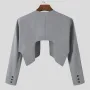 INCERUN - Blazer para hombre, diseño sencillo a la moda, corte entallado, color liso, manga larga, informal, para hombre