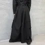 INCERUN Men Casual Black Pants Loose Joggers Solid Color Loose Wide Leg Overalls Trousers with Side Pocket Streetwear Casual Pantalones