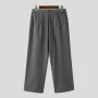 INCERUN High Fashion Sense Men Casual Pants Fold Design Solid Color Business Trousers for Men Large Size S-5XL