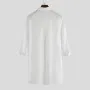 Men Solid Color Asymmetric Hem Long Sleeve Lapel Collar Shirt