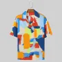 INCERUN Men Shirt Stylish Color Block Print Short Sleeve Shirt Summer Fashion Daily Cool Lapel Top Shirts Male Clothing