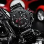 CRRJU Men's Quartz Chronograph Watch Stainless Steel Strap Waterproof Large Dial Luminous Sport Wristwatch with Date Function