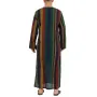 INCERUN Mens Striped Button Long Sleeve Long Shirt Cotton Linen Baggy Full Length Robe Casual Daily Retro Colorful Striped Robe for Men Plus Size, Spring Fall