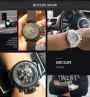 MEGIR Men Multi-functional Watch Sports Chronograph Wristwatch Waterproof Calendar Quartz Watch Comfortable Silicone Strap
