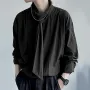 Camisa de manga larga con diseño de corbata de color liso para hombre de INCERUN, camisa informal de moda para hombre
