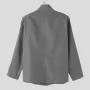 INCERUN Men Long Sleeved Blazer with Slanted Lapels and Metal Buttons and Shoulder Pads Fashion Loose Fit Blazers for Big Men Large Size S-5XL