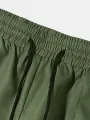 ChArmkpR - Pantalones cortos para hombre con estampado étnico de patchwork, holgados, con cordón en la cintura