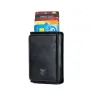 BULLCAPTAIN Men's Mobile Phone Holder Card Holder RFID Blocking Leather Wallet Aluminium Box Credit Card Holder Money Clip Slim Design Secure Protected