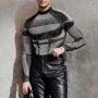 INCERUN Men Tights Skinny Stretch Functional Long Sleeve T-Shirt Fashion Sportwear Crew Neck Black T-shirt for Men, Spring Fall