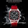 CRRJU Men's Business Quartz Watch Silicone Strap Waterproof Sport Wristwatch with Automatic Date Casual Design and Watch Box