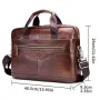 BULLCAPTAIN Briefcase Shoulder Messenger Bags Men's Genuine Leather 14-inch Laptop Bag's Men's Briefcase Office Business Handbag