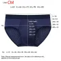 Pacote com 4 cuecas masculinas de malha de bambu, cuecas respiráveis com buracos, tamanho grande, shorts masculinos, lingerie, cuecas