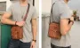 BULLCAPTAIN Genuine Leather Men's Messenger Bag Casual Crossbody Handbag Gift for Man Business Shoulder Bag