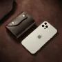 Ekphero Handmade Leather Credit Card Holder Wallet for Men Vintage Genuine Leather Multi-slot Driver's License Card Holder Wallet