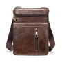 Ekphero Men Vintage Genuine Leather Shoulder Bag Small Messenger Bags Large Capacity Business Casual Crossbody Bag