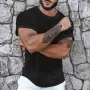 INCERUN Men Casual Mesh See Through Crew Neck Short Sleeve T-Shirt