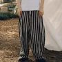 INCERUN - Pantalón holgado informal de rayas étnicas para hombre, cómodo, de pierna ancha y largo, talla grande, tallas S-5XL