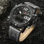 NAVIFORCE Fashion Sport Watches Analog Date Clock Men Quartz Watch Luminous Waterproof Genuine Leather Strap Wristwatch for Male