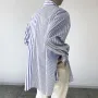 INCERUN Mens Shirt Striped Lapel Collar Long Sleeve Top Shirts Summer Daily Casual Male Clothing Fashion Design Shirts