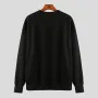 Sudadera INCERUN de manga larga con estampado de corazón para hombre, estilo informal, clásica, negra, con cuello redondo, talla grande S-5XL