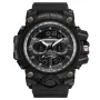 SANDA Men's Waterproof Sport Watch Fashion Big Dial Quartz Watches Dual Display Wrist Watch