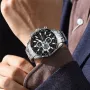 CRRJU Business Men's Watches Fashion Luxury Stainless Steel Quartz Watches Waterproof Chronograph Multifunctional Watches
