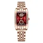 CRRJU Women's Quartz Watch Elegant Rhinestone Rectangular Dial Waterproof Stainless Steel Strap Luminous Design Perfect for Business and Fashion Use Stylish Women Watch Ideal for Everyday Wear