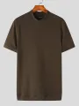 Mens Solid Criw Neck Llawes Byr Crys-T