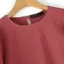 ZANZEA Women's Blouse Casual Lantern Sleeve Round Neck Shirt Plain Party Commute Pullover Tops