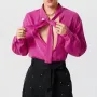 INCERUN Herrar Skyrta Fashion-forward Karlar Björt Long Sleeve Skyrta með Big V-hálsmáli og flæðandi borðum