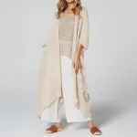 Celmia Solid Color Front Open Asymmetric Long Maxi Cardigans