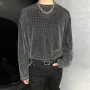 INCERUN Men Mesh Thin Long Sleeve T-shirts Comfortable Loose Fit Sun Protection Crew Neck Top Large Size S-5XL for Spring Fall