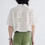 INCERUN Men Shirts Patchwork Lace Floral Lapel White Shirt Summer Daily Cool Short Sleeve Men's White Top